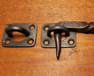 Two Barn Door Iron Hasp Hook Latch - Picture 1 of 5
