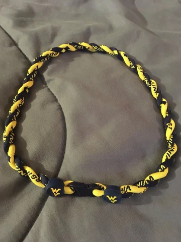 WVU MOUNTAINEERS Blue 22" Titanium Double Rope NECKLACE NEW! FAST! FREE SHIP! Cover