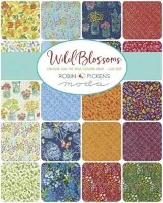 Moda Layer Cake - WILD BLOSSOMS - 100% cotton for patchwork quilting - Image 1 of 2