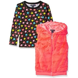 Girls' Little Knit Top and Vest Set Multi Color Print Size 6 - Picture 1 of 1