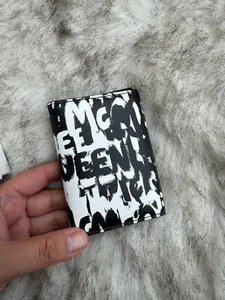Alexander McQueen Graffiti Bi-fold Wallet Card | Black Leather | AMQ Logo - Bild 1 von 8