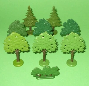 Lego / Early Issue Trees & Bushes x9 - Picture 1 of 6