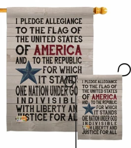 Pledge of Allegiance Garden Flag Star Stripes Patriotic Decorative Yard Banner - Picture 1 of 17