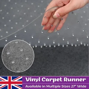 Heavy Duty Vinyl Plastic Carpet Protector Clear Runner Home Office Film Mat Roll - Picture 1 of 13