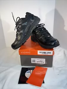 Vionic 23 Walk Women’s  Walking Shoes Black Leather Size 9 New With Box - Picture 1 of 7