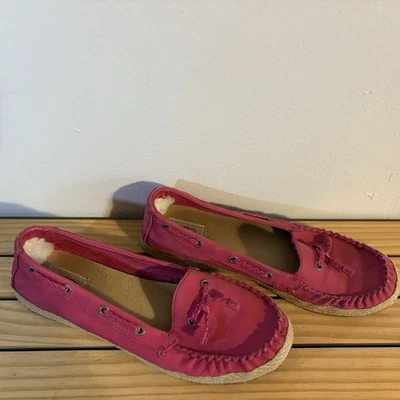 Ugg Chivon Pink Leather Espadrille Moccasins Women 9.5 - Image 1 of 4