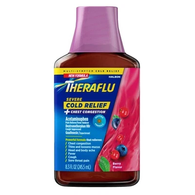 Thera flu Expressmax Severe Cold and Flu Medicine, Berry, 8.3 Fl Oz - Image 1 of 4