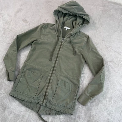 Женская универсальная куртка James Perse Anorak XS 0 армейская зеленая с капюшоном нашивки на локти - Изображение 1 из 4