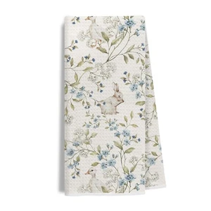 Asciugamani da Cucina Rustici Floreali, Coniglietto Anatra Amanti Regali Piatto Asciugamani da Tè per Kit... - Foto 1 di 7