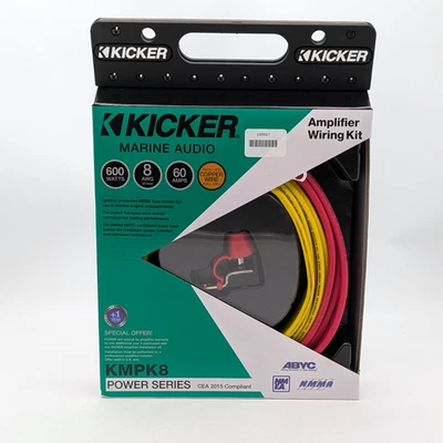 KICKER KMPK8 Marine Amplifier Wiring Kit 8 AWG 20ft 60A 600W - Image 1 of 4