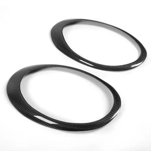 √ Pair Front Headlight Frame Carbon Fiber Car Lamp Cover Trim For 911 997 - Picture 1 of 12