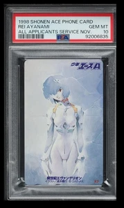 1998 Shonen Ace Phone Card Rei Ayanami PSA 10 Japanese All Applicants Service - Bild 1 von 2