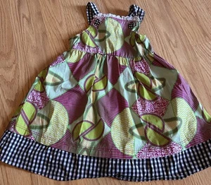 Hara Juku Mini Girls Dress For Target Green & Black/White Size 2T Sleeveless - Picture 1 of 5
