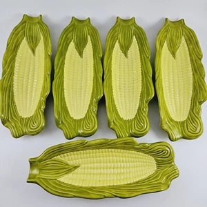 Vintage Ceramic Corn On The Cob Plates 1979 Lot Of 5 - Picture 1 of 12