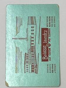 Vintage BELMONT LAUNDRY & DRY CLEANING Springfield Single Swap Playing Card PC99 - Picture 1 of 2