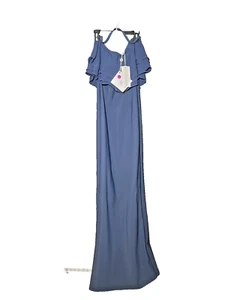 Christies À Porter Damen Abendkleid dunkelblau Rüschenärmel bodenlang Größe 42 - Bild 1 von 4