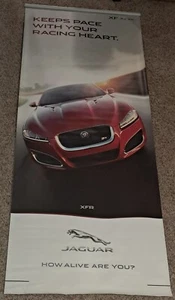 SUPER RARE Huge Dealership Jaguar Banner. 88" x 36" Jaguar XFR Racing Heart WOW! - Picture 1 of 8