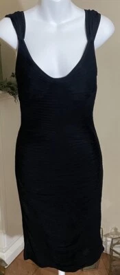 VESTIDO DE MUJER ZAC POSEN MANGA GORRA RAYÓN NEGRO BODYCON MALLA XS Foto 1 de 4