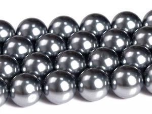 Silver Gray Shell Pearl Beads Grade AAA Round Loose Beads 4/6/8/10MM - Picture 1 of 2