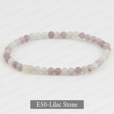 Pulseira elástica feita à mão 4 mm mista de pedras preciosas naturais contas redondas chakra Reiki - Imagem 1 de 2