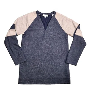 Weekend Suzanne Betro Damen Langarm Oberteil Pullover V-Ausschnitt blau grau Gr. L - Bild 1 von 8