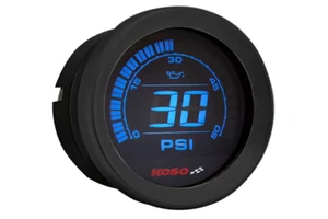 Koso 2" Digital Oil PressureGauge Black Harley Davidson FLHT FLHX FLTR #BA050430 - Picture 1 of 3