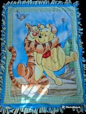 Winnie The Pooh And Tigger Vintage Plush Blanket Soft Baby Childrens 