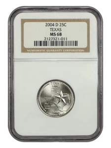 2004-D 25C Texas NGC MS68 - Washington 50 States Quarters - Picture 1 of 2