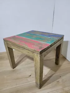 NUEVA Mesa de Centro de Madera Shabby Chic Multicolor Rústica Nueva Aspecto Vintage Única - Imagen 1 de 2