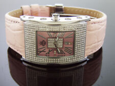 Techno King JoJo style Full bezel large diamond watch Pink band