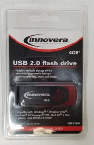 BRAND NEW Innovera Technology Essentials 4 GB USB 2.0 Flash Drive IVR-37600 - Afbeelding 1 van 2