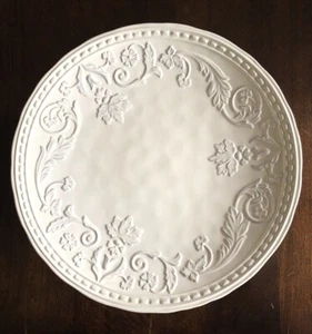 Ceriart White Cake Stand Pedestal Base Embossed Plate Round Wedding Country Barn - Picture 1 of 9
