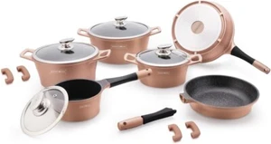 Set Batteria Pentole 14 Pezzi Rivestimento in Pietra Antiaderente Royalty Line - Foto 1 di 1