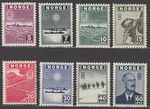 Stamp Norway Sc 259-66 WWII Norwegian Ships Correspondence War Germany MNH - Picture 1 of 1