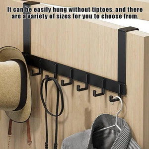 Hooks Over The Door 6 Hooks Clothes Coat Hat Towel Hanger Home Bathroom Organize - Imagen 1 de 18