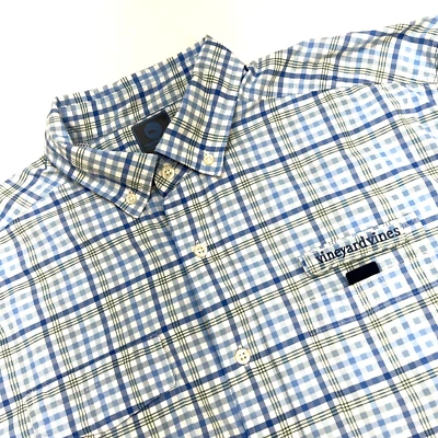 Camisa de manga larga ventilada con botones Vineyard Vines Harbor para hombre L azul verde cuadros Foto 1 de 4
