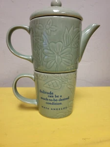 Hallmark 2003 MAYA ANGELOU Single-Cup STACKABLE TEAPOT / MUG Set - Picture 1 of 6