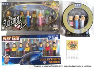 NEW SEALED LOT VINTAGE PEZ DISPENSER SETS Wizard of Oz, Star Trek, Elvis + - Picture 1 of 8