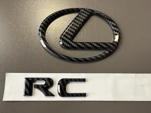 Carbon Fiber Trunk Emblem Logo Badge 2015-25 Lexus RCF 2016 2017 2018 2019 2020 - Picture 1 of 19