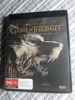 GAME OF THRONES.Complete Season 3.4K UHD Bluray.4Disc.Brand New,Sealed.Reg Free - Image 1 of 4