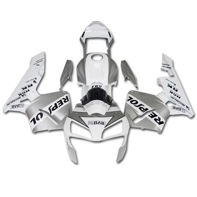FK Injection Silver White Repsol Fairing Fit lor Honda 2003-2004 CBR600RR j009 — 第 1/4 张图片