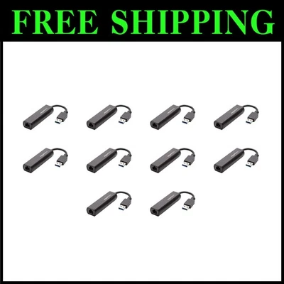USB 3.0 to Gigabit Ethernet, 10-Pack, Black - Image 1 of 4