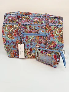 Vera Bradley Small Vera Tote Bag in Provence Paisley Pattern w/ Matching Wallet - Picture 1 of 8