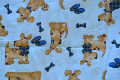 ONE yard puppy dog flannel Fabric 42" wide - Image 1 of 2