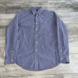 Camisa De Colección Ralph Lauren Calce Clásico Con Botones Azul y Blanco Para Hombre Med - Imagen 1 de 10