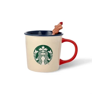 Starbucks Christmas Ceramic Coffee Mug Cookie House 12oz New 2025 w/ Tea Spoon - Picture 1 of 4