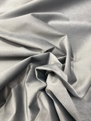 Grey - Velvet Fabric Material Soft Feel - Curtain Cushion Upholstery - Per Meter - Image 1 of 4