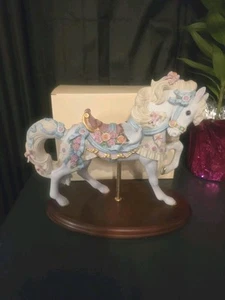 Lenox Nastri e Rose Giostra Cavallo Edizione Limitata Fine Porcellana 1994 Raro - Foto 1 di 22