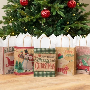 Lindy Bowman Pack de 15 Bolsas de Regalo de Navidad Medianas Surtidas con Asa - Imagen 1 de 6