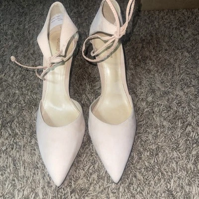 Schutz Women's Champagne Pointed Toe Suede SZ 10 Tie Closure Leather - Image 1 of 4